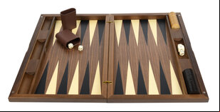 Dal Negro Treviso Iridescent 19-inch Backgammon Set in Walnut Case