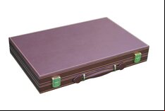 Italfama Luxury Brown Leatherette 14.5-inch Compact Backgammon Set