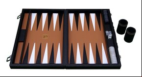 Italfama Leatherette Travel 15-inch Backgammon Set