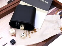 Manopoulos Compact Oak & Walnut 15-inch Backgammon Set