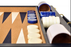 Crisloid Classic Blue Champion Attaché 19-inch Backgammon Set