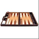 Crisloid Classic Brown 21-inch Tournament Attaché Backgammon Set