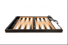 Crisloid Classic Black 21-inch Tournament Attaché Backgammon Set