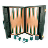 Crisloid Classic Green Champion Attaché 19-inch Backgammon Set