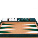 Crisloid Classic Green Champion Attaché 19-inch Backgammon Set