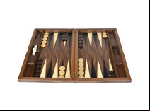 Dal Negro York Walnut 19-inch Backgammon Set
