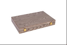15 inch Deluxe Backgammon Set - Grey Ebony Wood Veneer