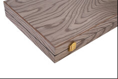 15 inch Deluxe Backgammon Set - Grey Ebony Wood Veneer