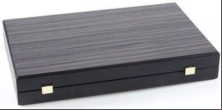 Manopoulos Luxury Black Oak Argento 19-inch Backgammon Set
