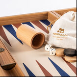 Manopoulos Champagne Beige 19-inch Backgammon Set