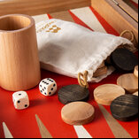 Manopoulos Cinnabar Red 19-inch Backgammon Set