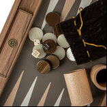 Manopoulos Crocodile Tote Grey Beige 19 inch Backgammon Set