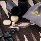 Manopoulos Luxury Ebony Burl 19-inch Backgammon Set