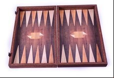 Manopoulos Creative Geometrical Wood Motif 19-inch Backgammon Set