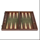 Manopoulos Green Cork 19 inch Backgammon Set