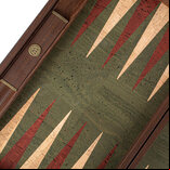 Manopoulos Green Cork 19 inch Backgammon Set