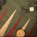 Manopoulos Green Cork 19 inch Backgammon Set