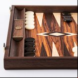 Manopoulos Luxury Palisander Crown Cut 19-inch Backgammon Set