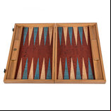 Manopoulos Red Cork 19 inch Backgammon Set