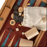 Manopoulos Red Cork 19 inch Backgammon Set