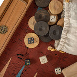 Manopoulos Red Cork 19 inch Backgammon Set