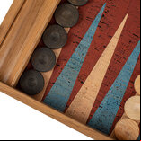 Manopoulos Red Cork 19 inch Backgammon Set