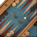 Manopoulos Turquoise Cork 19 inch Backgammon Set