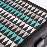 Manopoulos Creative Turquoise Geometric Shapes 19-inch Backgammon Set