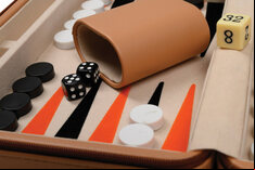 Philos Magnetic Travel Backgammon Set - Beige or Green