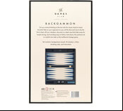 Vegan Leather Cream & Blue Backgammon - 18 inch