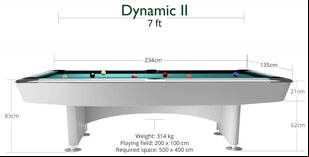 Dynamic II American Style Slate Bed Pool Table - 7ft or 9ft