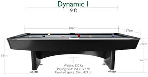 Dynamic II American Style Slate Bed Pool Table - 7ft or 9ft