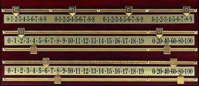5 solid brass runners (cut to size), 12 solid brass pointers and a set of 3 x 23 inch number stickers for 4 player snooker or general scoreboard