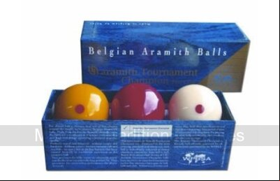 Super Aramith Pro Cup Billiard Balls (with Spot White & Spot Yellow, 2 & 1/16 inch, 52.5mm)