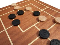 Nine Men's Morris - Wooden Board with Wooden Pieces