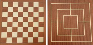 Nine Men's Morris - Wooden Board with Wooden Pieces