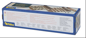 Philos Roll-Up Travel Games Combo - Backgammon, Chess & Draughts