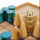 Tablut, Viking Tafl Game with Wooden Cabinet Board & Painted Pieces