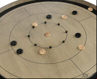 Tracey 'Grey Rock' Crokinole Board (dark grey ditch & hole - 26 disks)