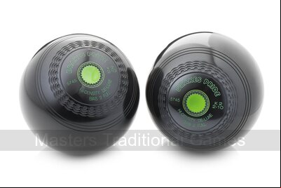 Hi-Density Deluxe Crown Green Bowls (with grips, set of 2) - Black Hi-Density Deluxe Crown Green Bowls (with grips, set of 2) - Black