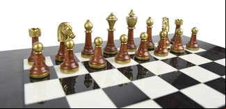 Italfama Classic Chess Pieces - Metal & Wood Design