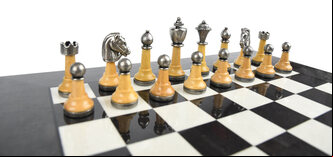 Italfama Classic Chess Pieces - Metal & Wood Design