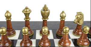 Italfama Classic Chess Pieces - Metal & Wood Design