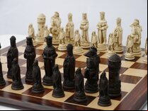 Berkeley Camelot Ornamental Chess set (cream & brown, board not included)