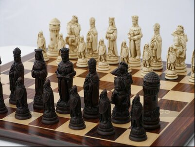 Berkeley Camelot Ornamental Chess set (cream & brown, board not included)
