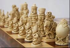 Berkeley Alice in Wonderland Ornamental Chess Set (Board not included)