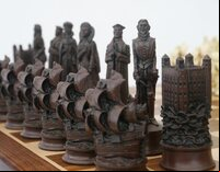 Berkeley Chess Elizabethan Ornamental Chess Set (cream & brown, board not included)