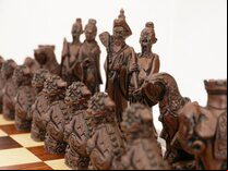 Berkeley Chess Mandarin Ornamental Chess Set (cream & brown, board not included)