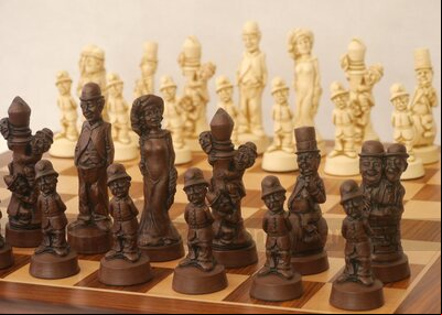 Berkeley Movie Stars Ornamental Chess set (cream & brown, board not included)