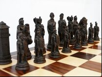 Berkeley Chess Roman Ornamental Chess Set (cream & brown, board not included)